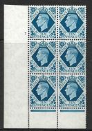 1939 10d Turquoise-blue Cyl 7 No Dot perf 6B(I/P) UNMOUNTED MINT