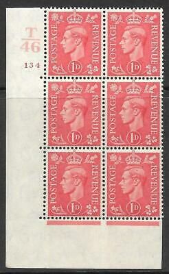 1d Pale scarlet T46 134 No Dot cylinder block UNMOUNTED MINT