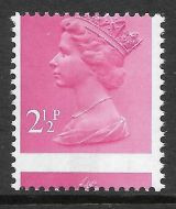 2½p Pink CB Decimal Machin GA with large perf shift UNMOUNTED MINT