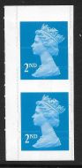 2nd Class Decimal Machin self adhesive pair with perf shift UNMOUNTED MINT