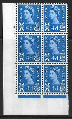 Sg XS10 4d Scotland 2 x 8mm Violet Cyl 2 No Dot perf A(E I) UNMOUNTED MINT