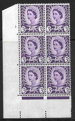Sg XW1 3d Wales Cream Cyl 1 No Dot perf A(E I) UNMOUNTED MINT