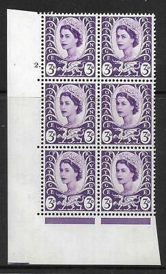 Sg XW1 3d Wales Cream Cyl 2 Dot perf A(E I) UNMOUNTED MINT