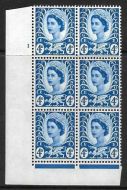 Sg XW6 4d Wales 2 x 9.5mm Cyl 1 No Dot perf F L(I E) UNMOUNTED MINT