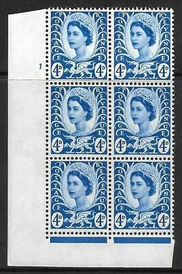 Sg XW6 4d Wales 2 x 9.5mm Cyl 1 No Dot perf F L(I E) UNMOUNTED MINT