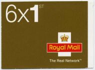 MB6 6 x 1st stamps barcode booklet - Self Adhesive - No Cylinder