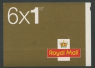 MB4a 2005 Baby 6 x 1st class stamps barcode booklet - Self Adhesive No Cylinder