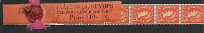 S2 ½d Edward watermark Vertical Delivery Coil leader AA12 with 6 stamps