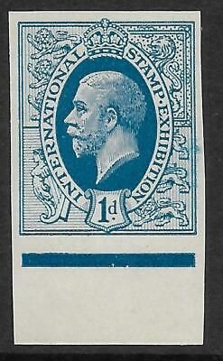 1912 1d George V Blue Imperf International Stamp Exhibition Cinderella MNH