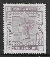 1883 Sg 178 2 6 Lilac Wmk Anchor Lettered G-E UNMOUNTED MINT