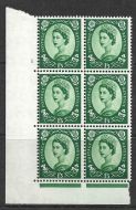 1/3 Wilding Tudor Crown cylinder 1 No Dot perf type A(E/I) UNMOUNTED MINT