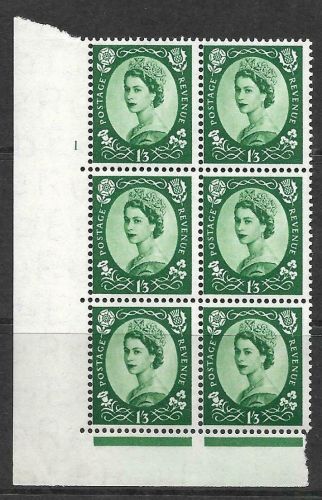 1/3 Wilding Tudor Crown cylinder 1 No Dot perf type A(E/I) UNMOUNTED MINT