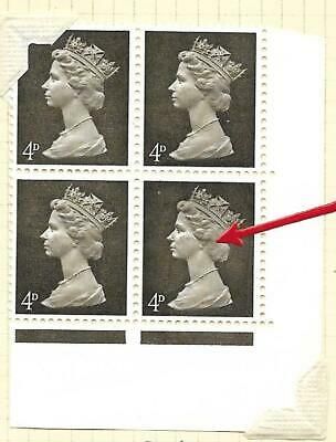 U12c 4d Sepia Machin with listed variety - white patch in hair UNMOUNTED MINT