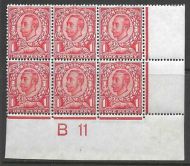 sg341 spec N11(1) 1d Scarlet Downey Control B 11 perf 2 UNMOUNTED MINT