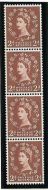 S44 Vertical Wilding Green phos Coil strip of 4 UNMOUNTED MINT MNH