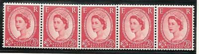 S50 2½d Wilding Tudor Watermark sideways coil strip UNMOUNTED MINT MNH
