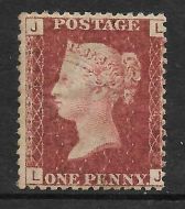 1858 Sg 43 1d Penny Red plate 114 Lettered L-J UNMOUNTED MINT