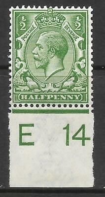N14(8) ½d Yellow Green Control E 14 imperf UNMOUNTED MINT