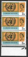 Sg 681b+c 1965 United Nations 3d (Ord) - Listed Flaws - UNMOUNTED MINT