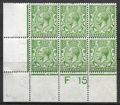 N14(8) ½d Yellow Green Royal Cypher Control F15 perf block of 6 UNMOUNTED MINT