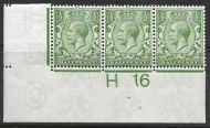 N14(12) ½d Olive Green Control H16 Imperf strip of 3 UNMOUNTED MINT