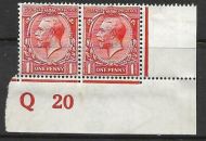 N16(12) 1d Bright Carmine Red Royal Cypher Control Q20 Imperf MOUNTED MINT