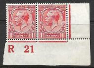 N16(11) 1d Carmine Red Royal Cypher Control R21 Imperf MOUNTED MINT