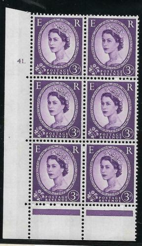 3d Wilding Green Phosphor cyl 41 Dot perf type C(E P) UNMOUNTED MINT