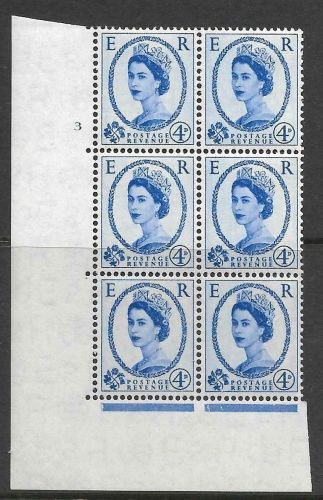 4d Wilding Edward Crown cyl 3 No Dot perf type A(E I) UNMOUNTED MINT