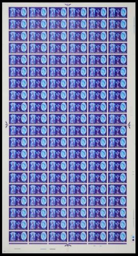 SG632 1962 NPY 3d full sheet No dot with listed varieties unmounted mint