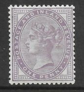 Sg 172a 1d Bluish Lilac 14 Dot with PTS cert - see description UNMOUNTED MINT