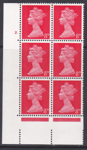 PVA 8d Pre-decimal Machin 2B Head A Perf A Cyl 2 dot UNMOUNTED MINT