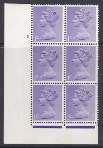 Pre-decimal Machin 1 - Gum Arabic 2B head C Perf F(L) Cylinder 11 No Dot - MNH