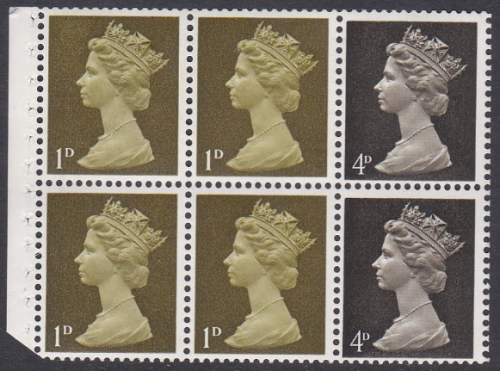 UB3 Pre-decimal Machin Booklet Pane Perf I 1 2v UNMOUNTED MINT