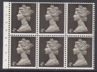 UB7 Pre-decimal Machin Booklet Pane Perf I GA Head A UNMOUNTED MINT