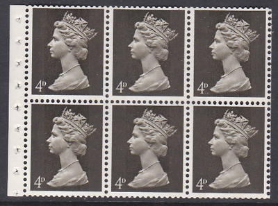UB7 Pre-decimal Machin Booklet Pane Perf I GA Head A UNMOUNTED MINT