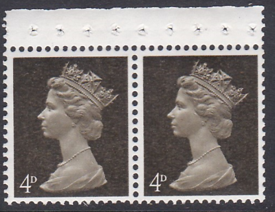 UB10a Pre-decimal Machin pair one broad centre band  - UNMOUNTED MINT MNH