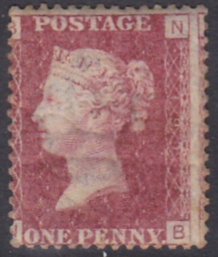 1858 Sg 43 1d Penny Red plate 199 Lettered N-B m m toned