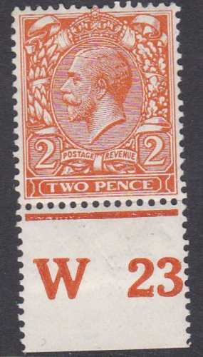 N20(4) 2d Bright Orange Royal Cypher control W 23 MOUNTED MINT