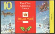 LX4 1993 Christmas Barcode Booklet 10 x 1st Class (25p) - No Cylinder