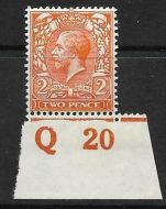 N19(8) 2d Deep Bright Orange Royal Cypher Control Q 20 imperf UNMOUNTED MINT