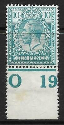 N31(5) 10d Pale Greenish Blue Royal Cypher control O19 perf MOUNTED MINT
