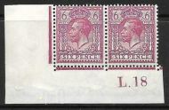 N26(3) 6d Reddish Purple Royal Cypher control L Dot 18 imperf UNMOUNTED MINT