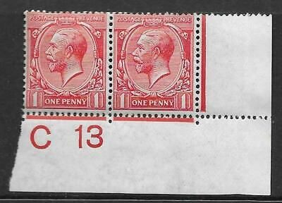 N16(1) 1d Bright Scarlet Royal Cypher Control C13 Imperf pair UNMOUNTED MINT