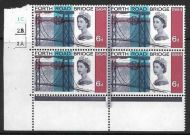 1964 Forth Road Bridge 6d Ord Dot Cylinder Block With Grey Dr blade flaw - MNH