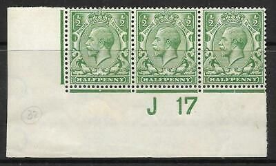 N14(1) ½d Green Control J 17 imperf UNMOUNTED MINT - MM in margin