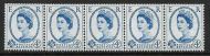 S83b 4d Multi Crowns Horizontal Coil strip of 5 UNMOUNTED MINT/MNH