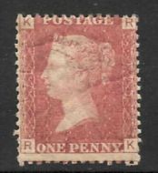 SG 43 1d Penny Red Lettered R-K plate 170 MOUNTED MINT