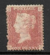 SG 43 1d Penny Red Lettered R-G plate 183 MOUNTED MINT