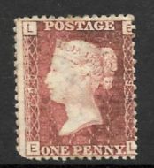 SG 43 1d Penny Red Lettered E-L plate 190 MOUNTED MINT